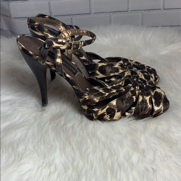 Steve Madden Luxe Clara Cheetah Peep Toe Shoes 8.5 - Picture 4 of 6